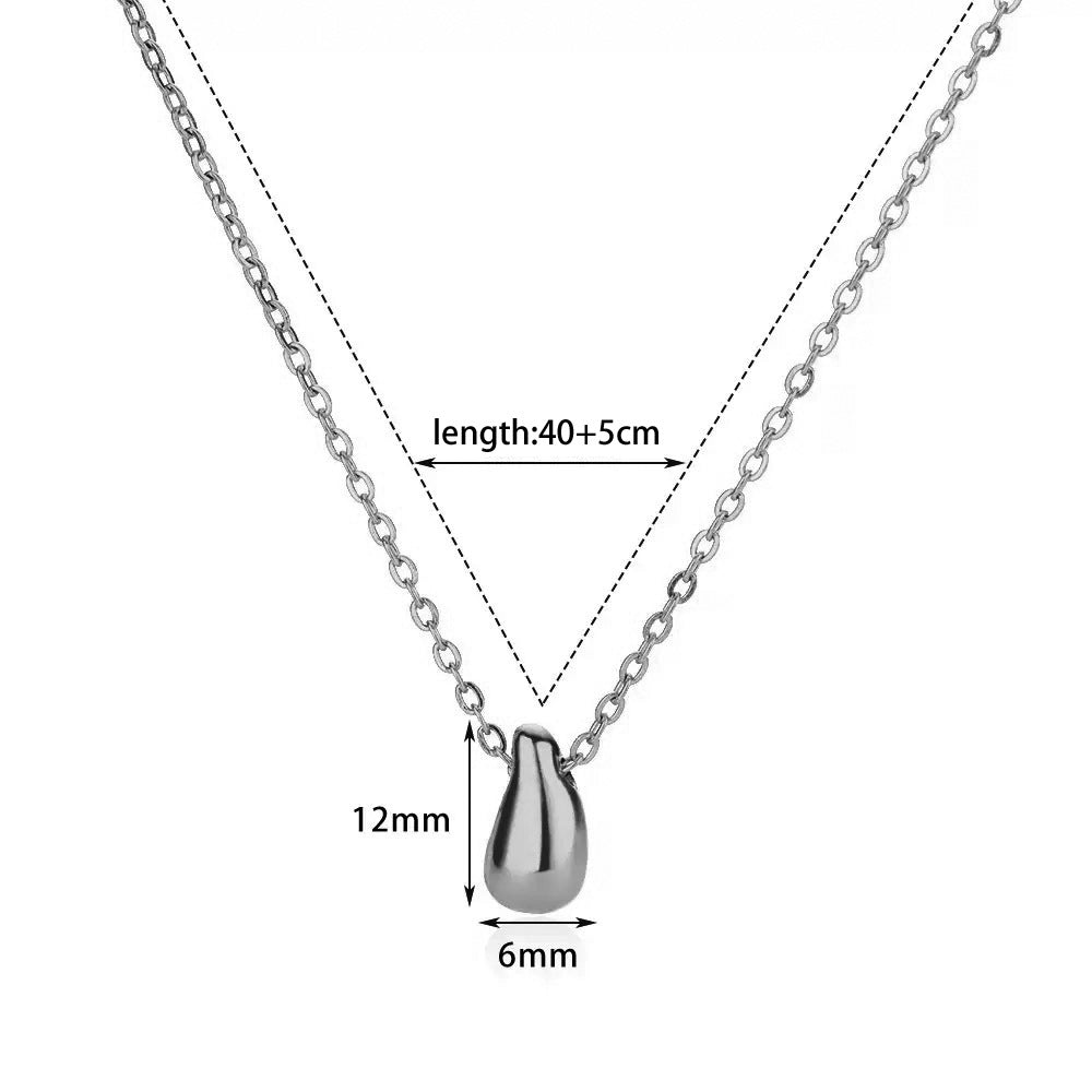 Fashion Korean Style Niche Water Drop Female Simple Personality Gold-plated Necklaces