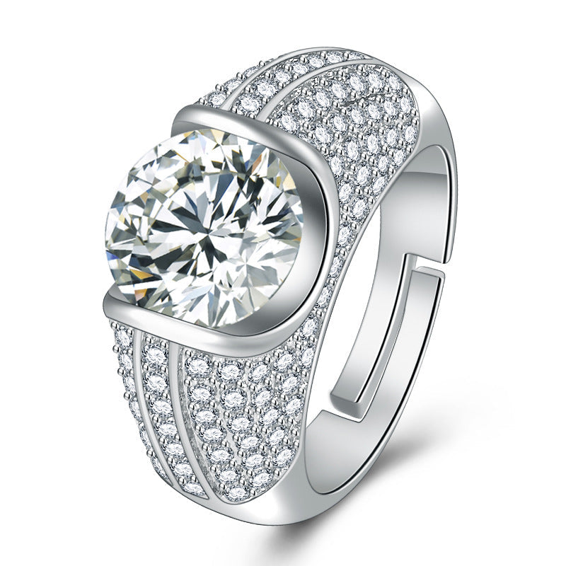 Karat Eight Hearts Arrows Diamond Platinum Plated Rings