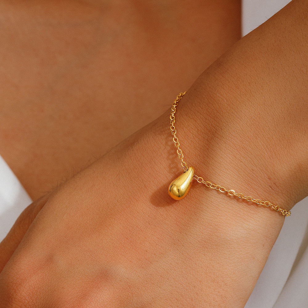 Fashion Korean Style Niche Water Drop Female Simple Personality Gold-plated Necklaces