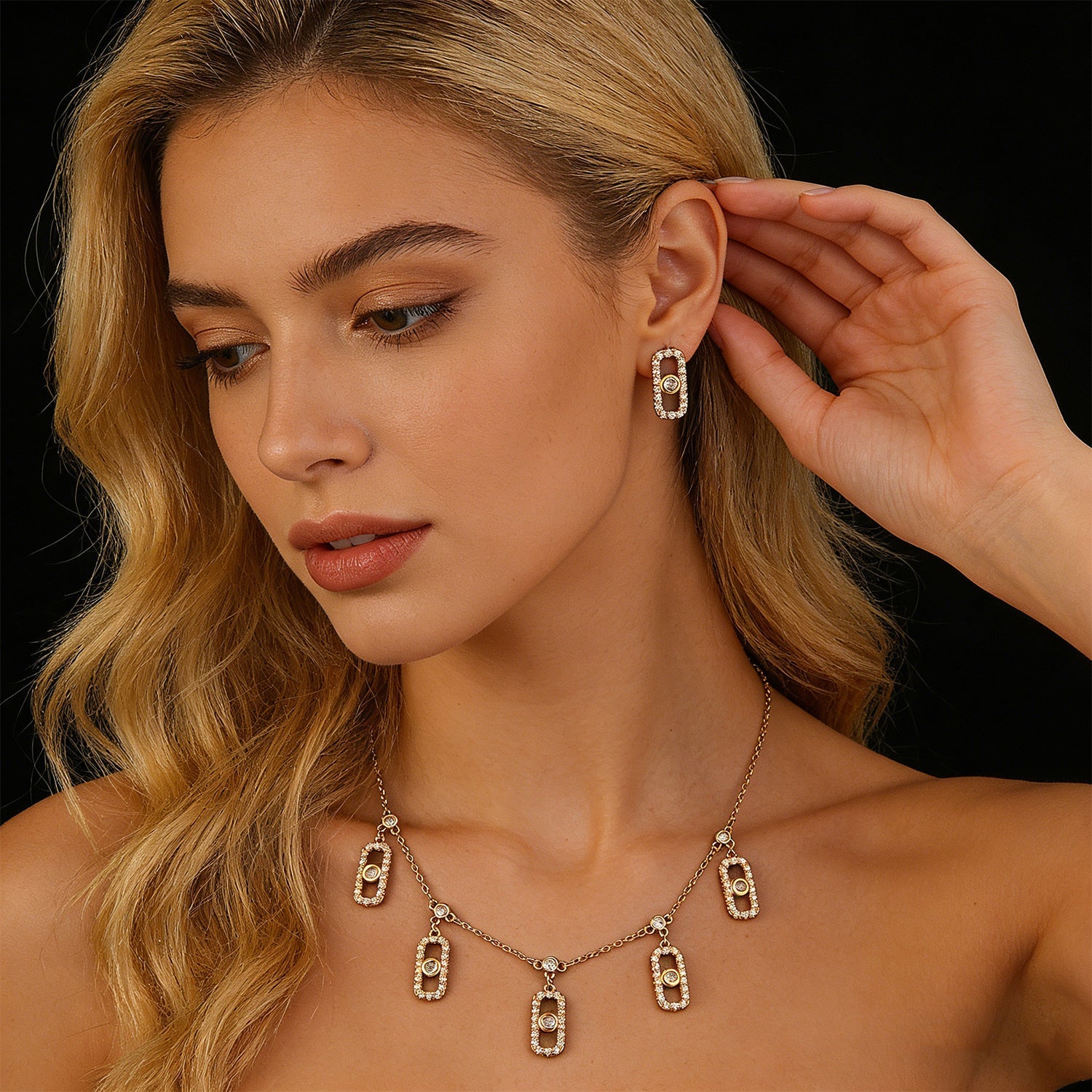 Copper Plated Real Gold Fashion Simple Geometric Light Luxury Necklaces
