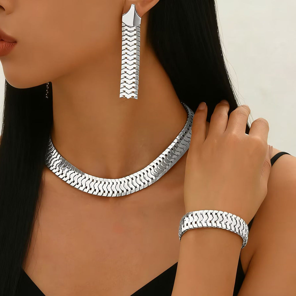 Classic Plaid Eardrops Combination Suitable For Jewelry Set