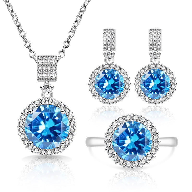 Round Bag Environmental Protection Copper Inlaid Zircon Eight Hearts Arrows Necklaces