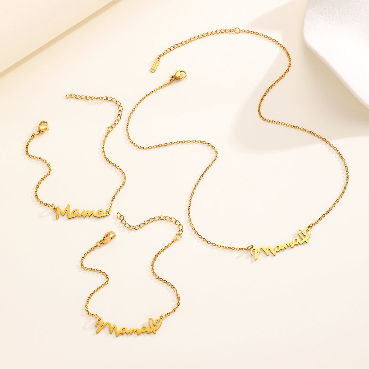 Women's Stainless Steel Clavicle Chain Letter Mother's Necklaces
