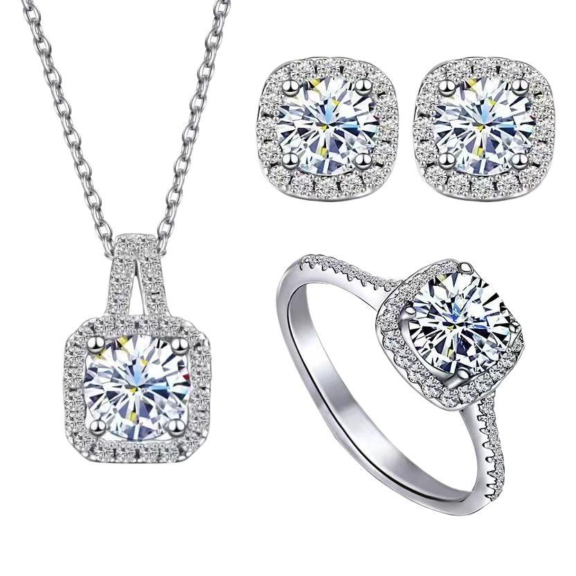 Flash Moissanite Affordable Luxury Style Square Diamond Live Earrings