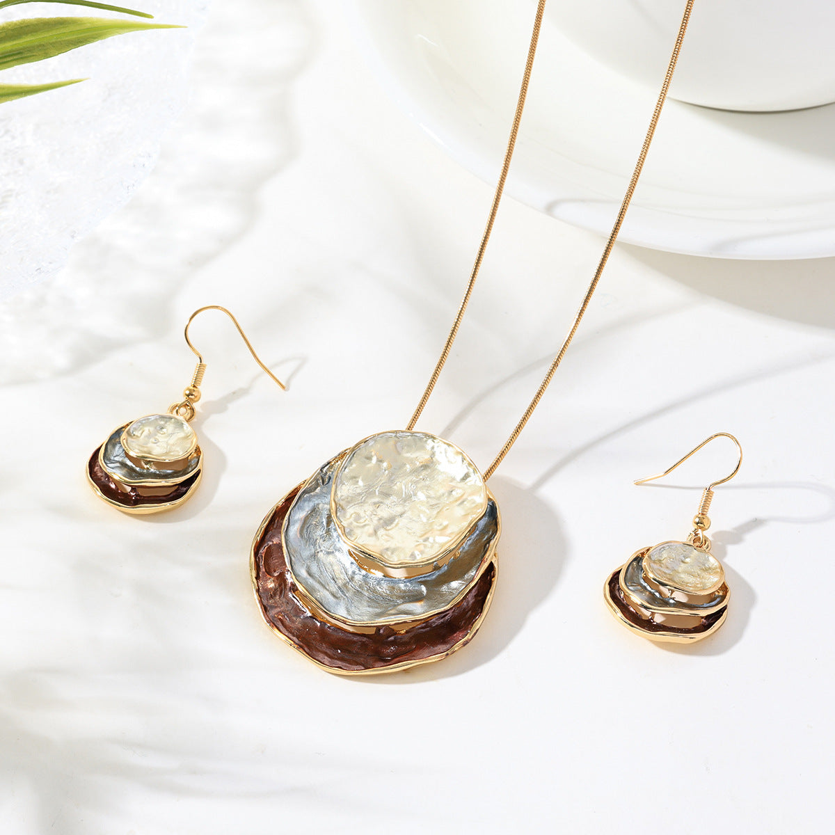 Fashion Bohemian Style Color Painting Oil Jewelry Set