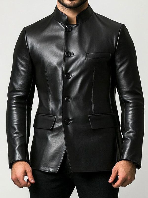 Oliver Black Premium Leather Blazer – Black Leather Jacket