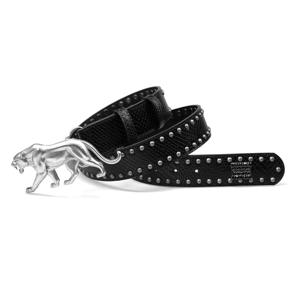"PANTHER" BELT - OBSIDIAN SNAKESKIN