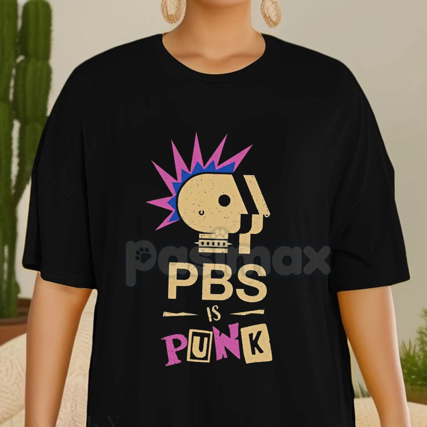 "PBS Is Punk" T-Shirt - Funny Punk Rock Parody Tee, Public Broadcasting Humor, Unisex Graphic Shirt