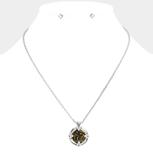"Faith Strength Courage" Angel Pendant necklace