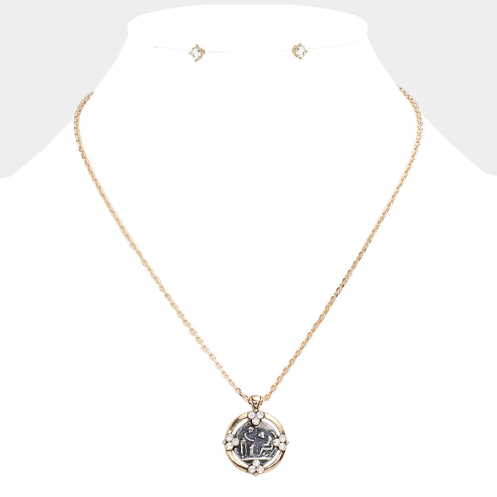 "Faith Strength Courage" Angel Pendant necklace