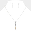 "Keep Moving" Metal Bar Pendant Necklace