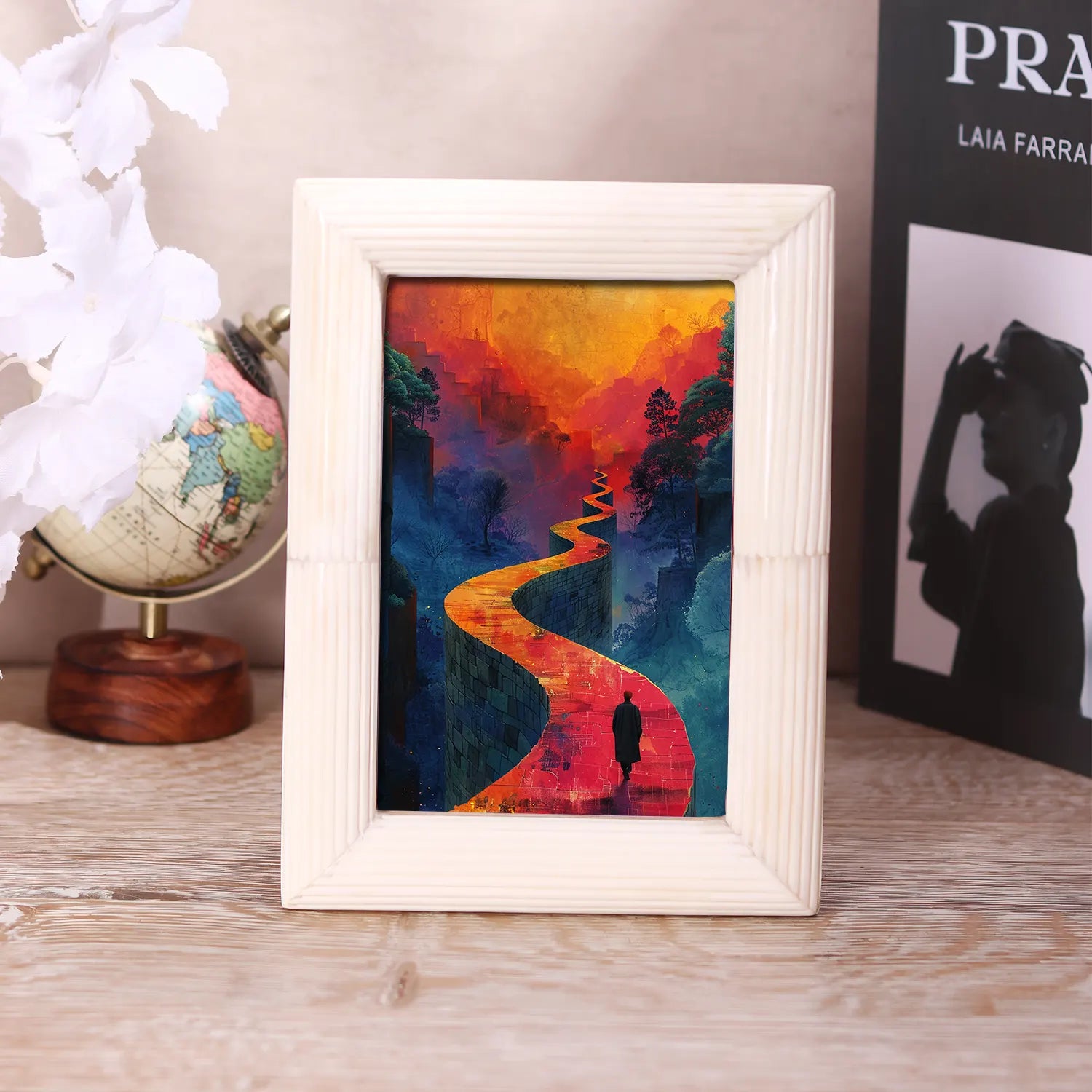 Picture Frame Hand-Carved Collection Bone Inlay White – 3 Sizes