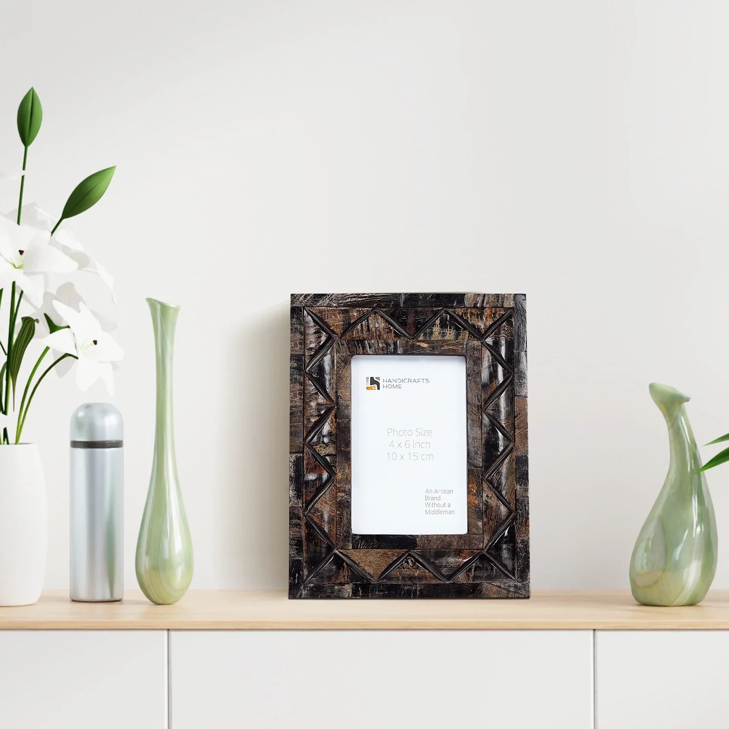 Picture Frame Artisan Voodoo Collection Horn Inlay Brown – 3 Sizes