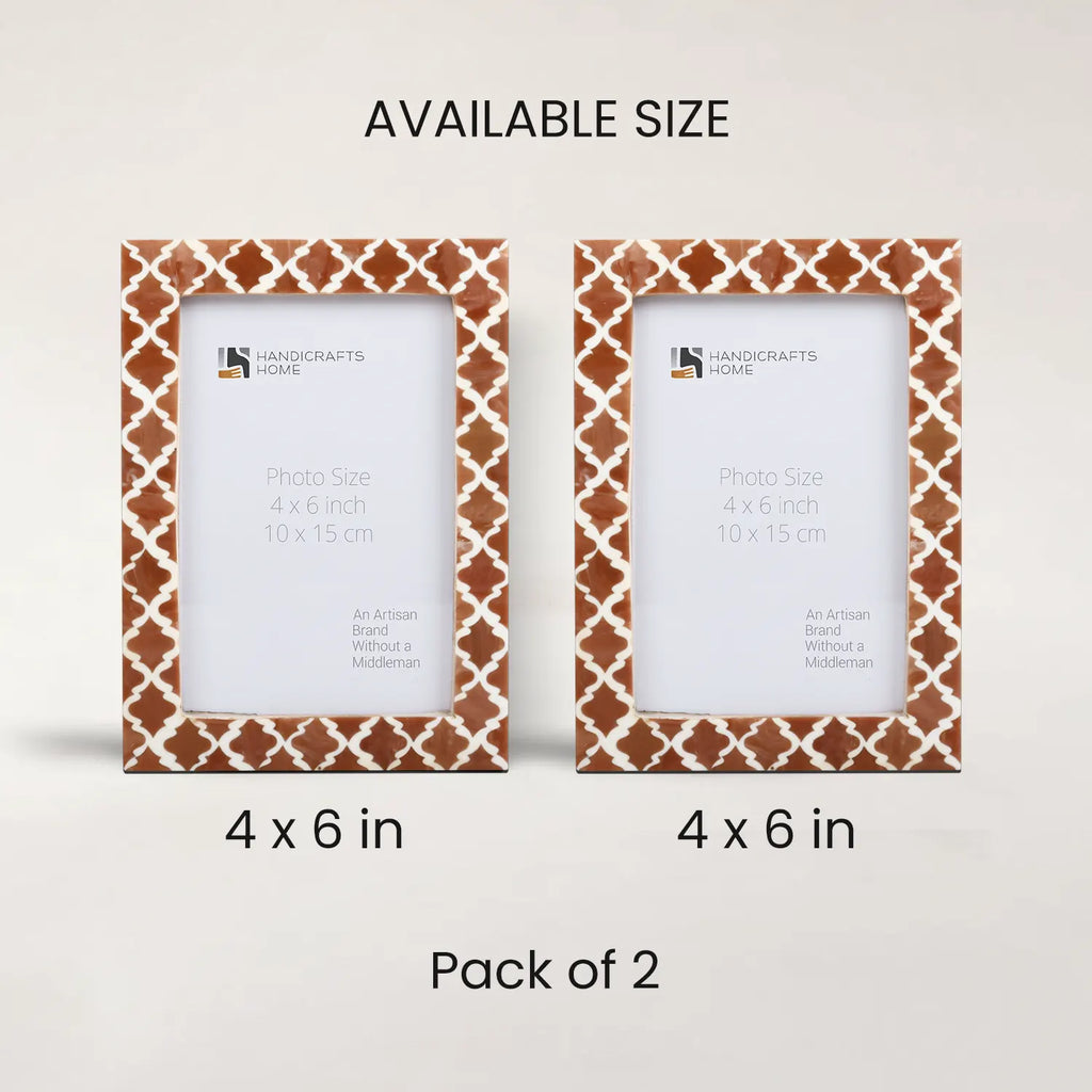 Casablanca Mocha Resin Inlay Picture Frame Set 2