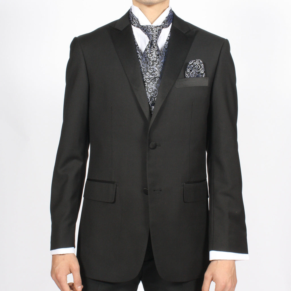Ferrecci Mens PV50-1 Black Silver with Black Back Vest Set