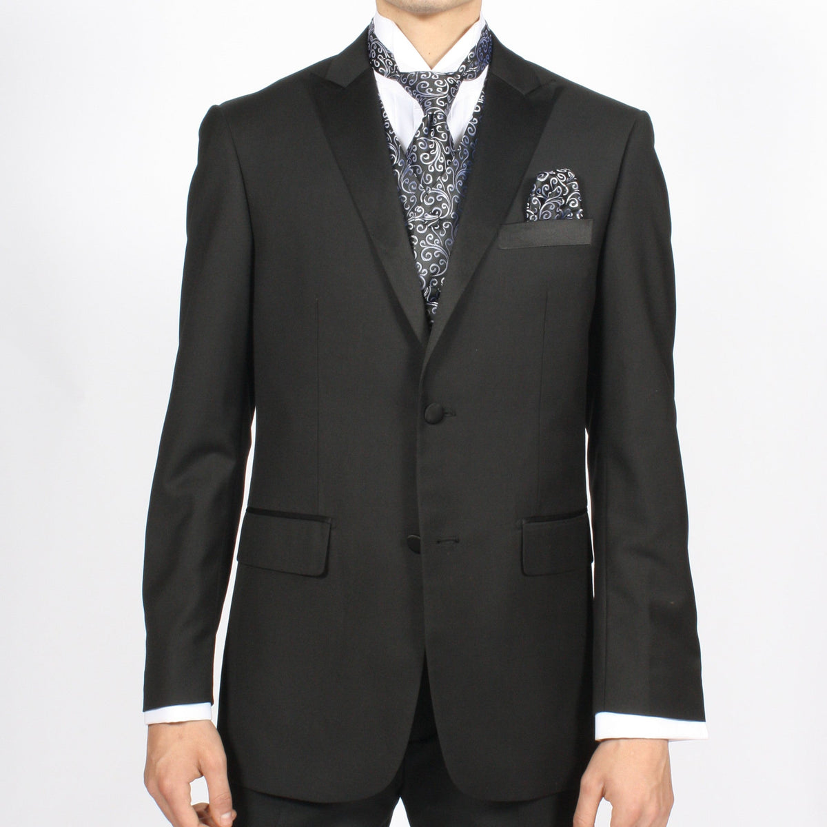 Ferrecci Mens PV50-1 Black Silver with Black Back Vest Set