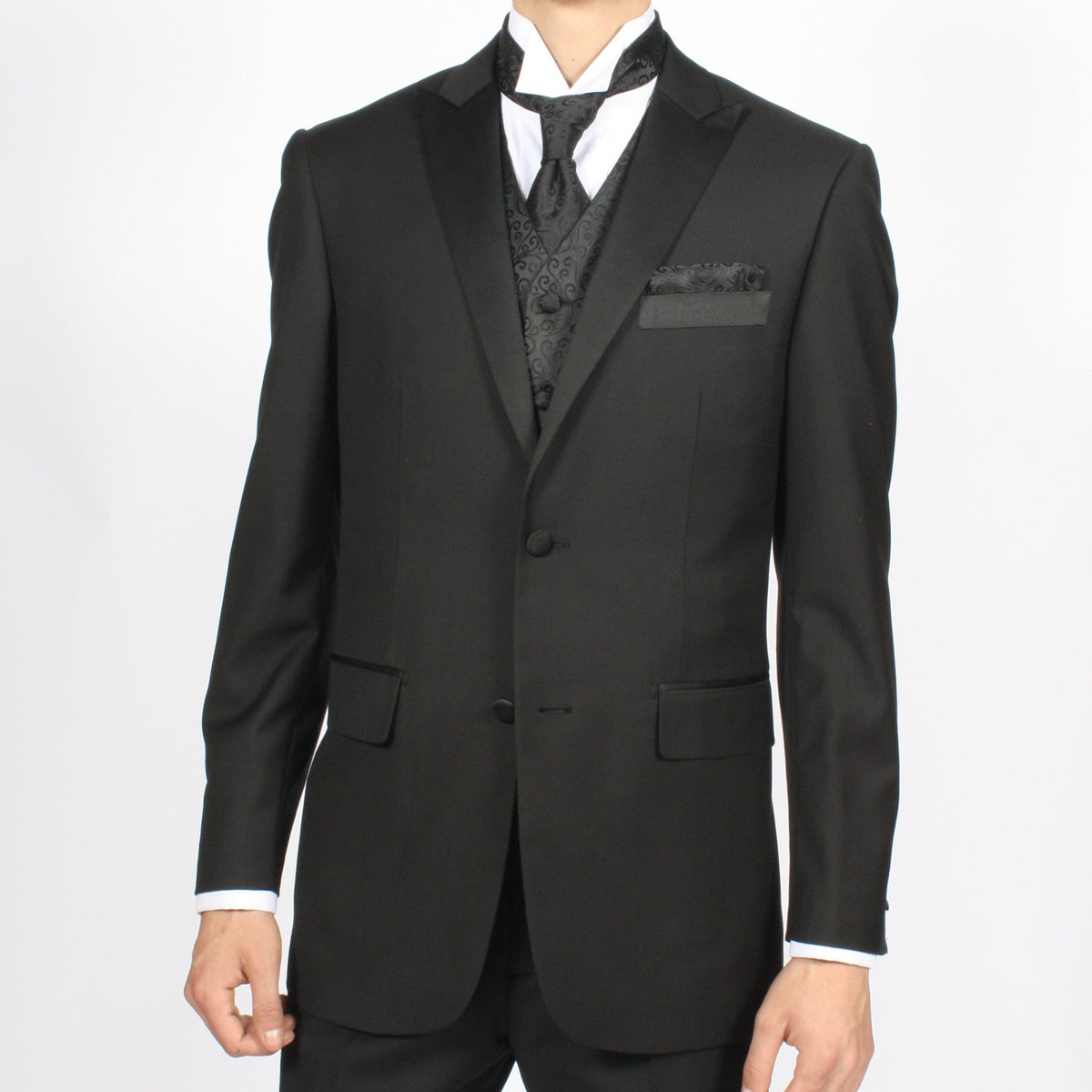 Ferrecci Mens PV50-4 Black with Black Back Vest Set