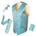 Ferrecci Mens PV50-5 Turquoise with Cream Back Vest Set