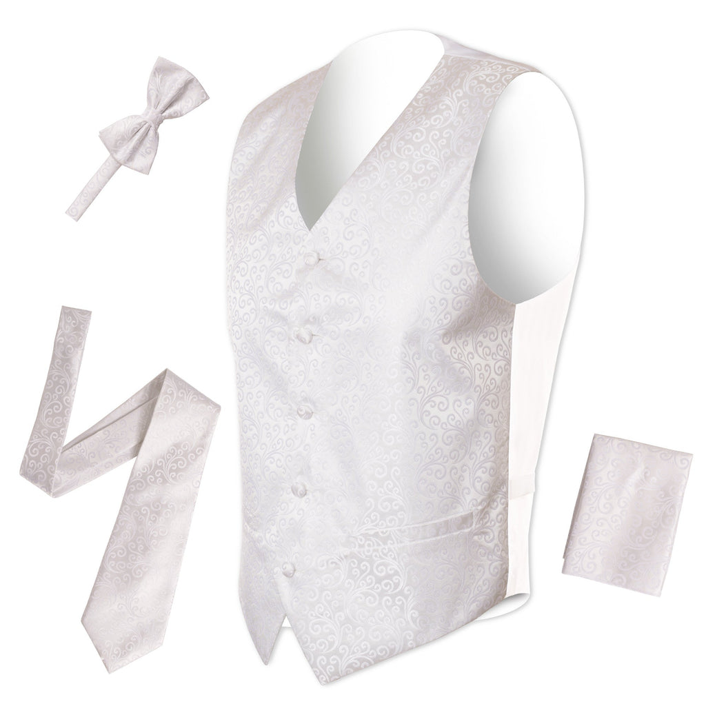Ferrecci Mens PV50-9 White with White Back Vest Set