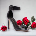 Michaela V Chapman Black Leather Heels