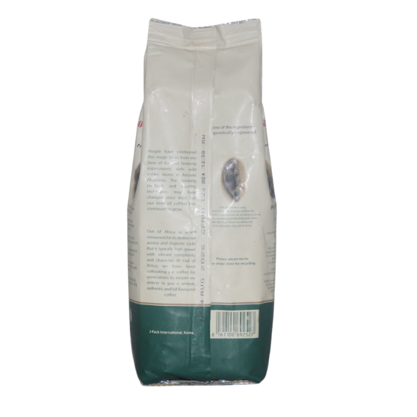 Out of Africa Medium Roast Ground Coffee back package view 