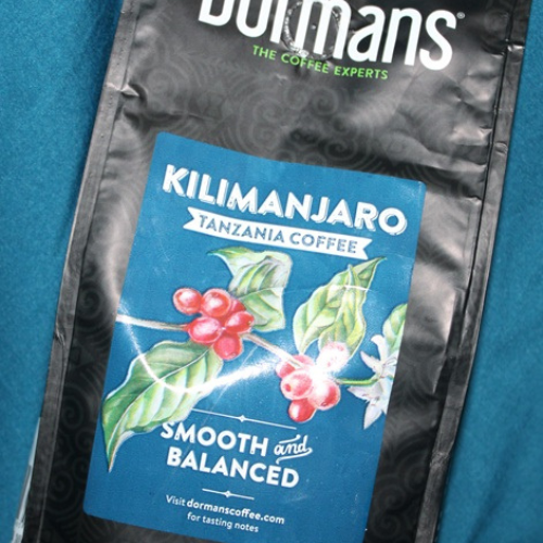 Dormans Kilimanjaro Coffee front label showing Tanzania coffee branding
