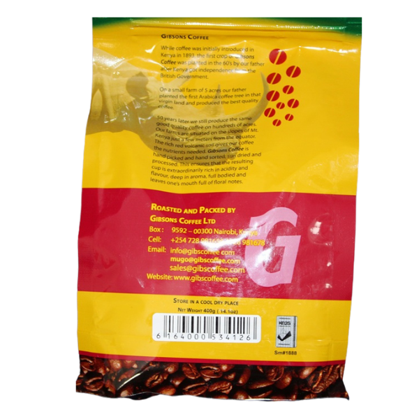 Gibsons Household Coffee rear package with barcode panel
