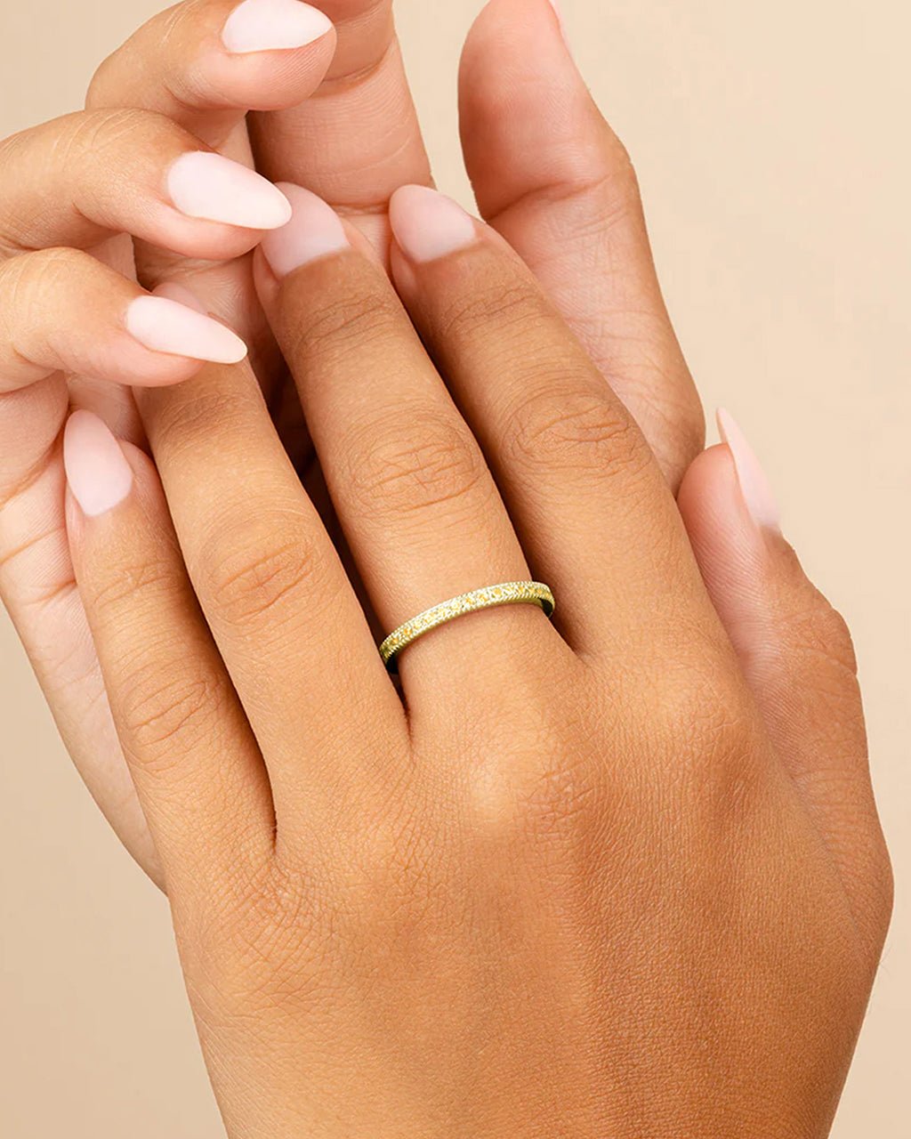 Sterling Silver 2.5mm Thin Canary CZ Band Ring