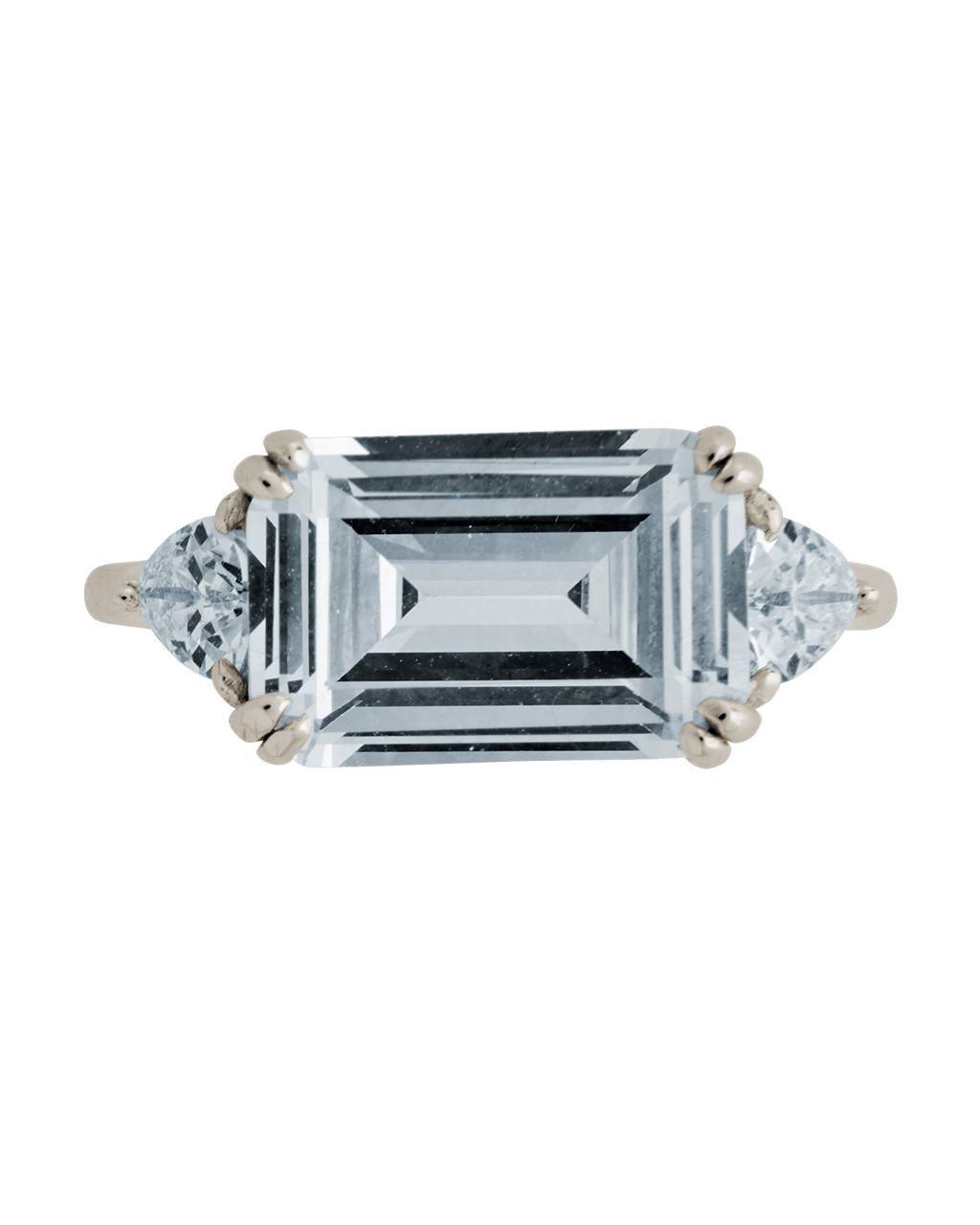 Sterling Silver Emerald & Trillion Ring
