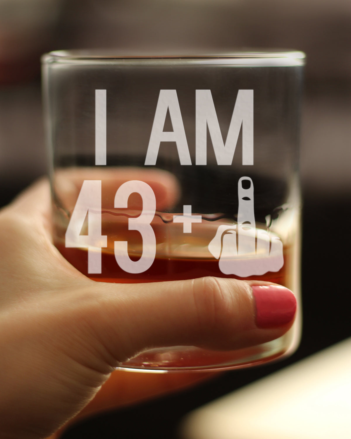 43 + 1 Middle Finger - 10 Ounce Rocks Glass