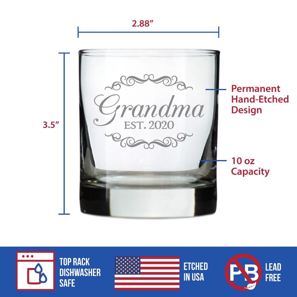 Grandma Est. 2020 - 10 Ounce Rocks Glass