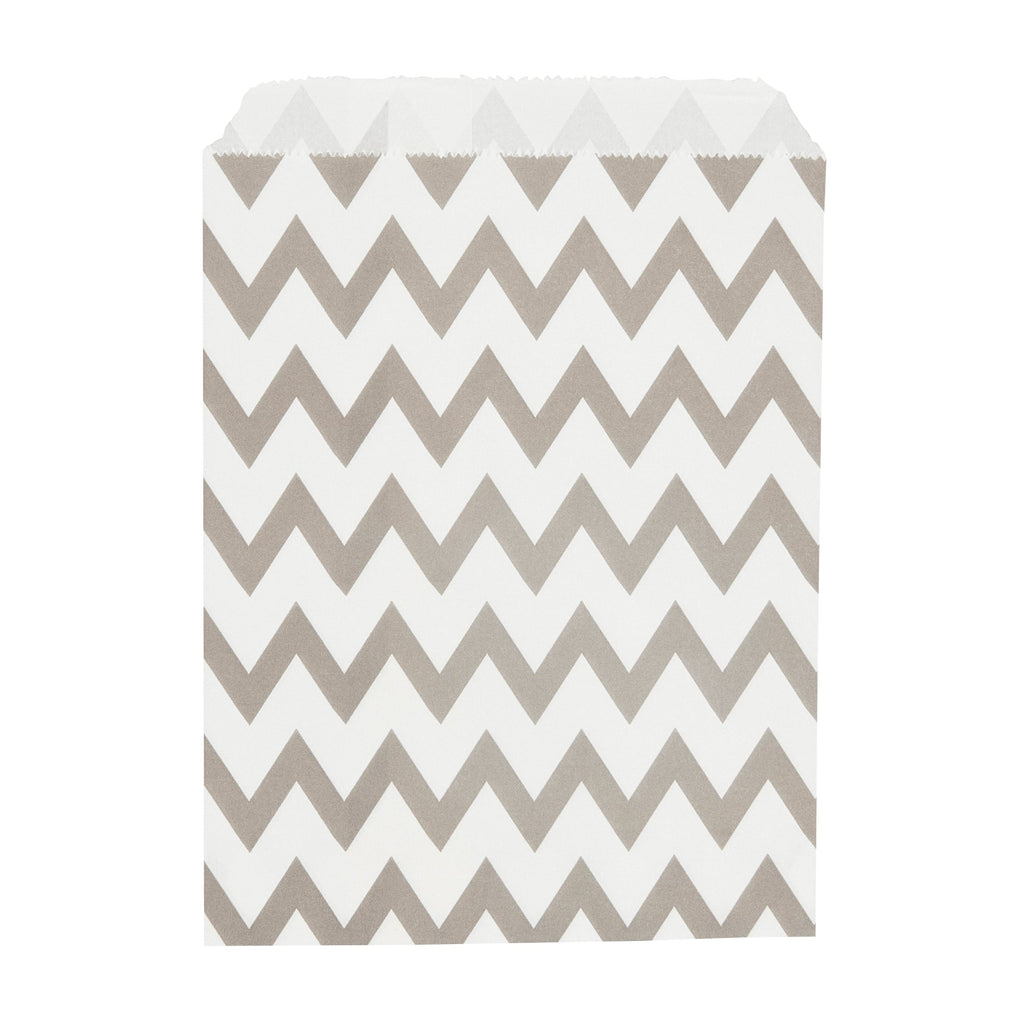 Bag Tek Rectangle Gray Paper Bag - Zig Zags - 7" x 5" - 100 count box