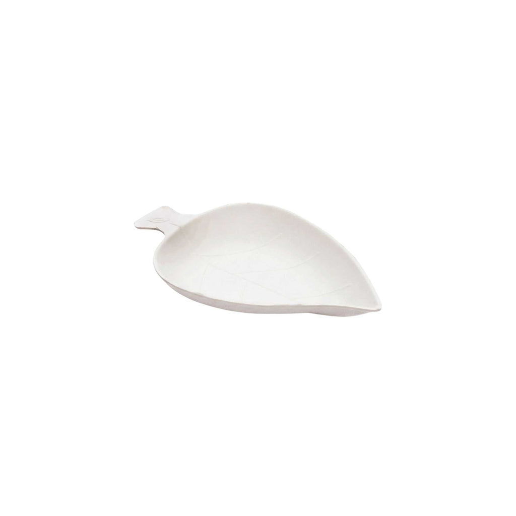 Pulp Tek Leaf White Sugarcane / Bagasse Tasting Dish - 3 3/4" x 2 1/4" - 100 count box