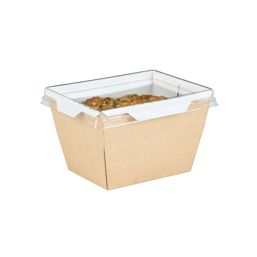 Cafe Vision Rectangle Clear Plastic Lid - Fits Small Click Lock Container - 200 count box