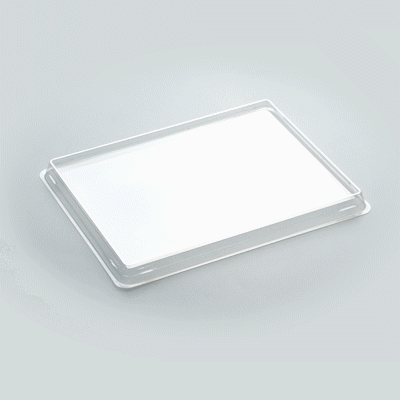 Cafe Vision Rectangle Clear Plastic Lid - Fits Medium Click Lock Container - 50 count box