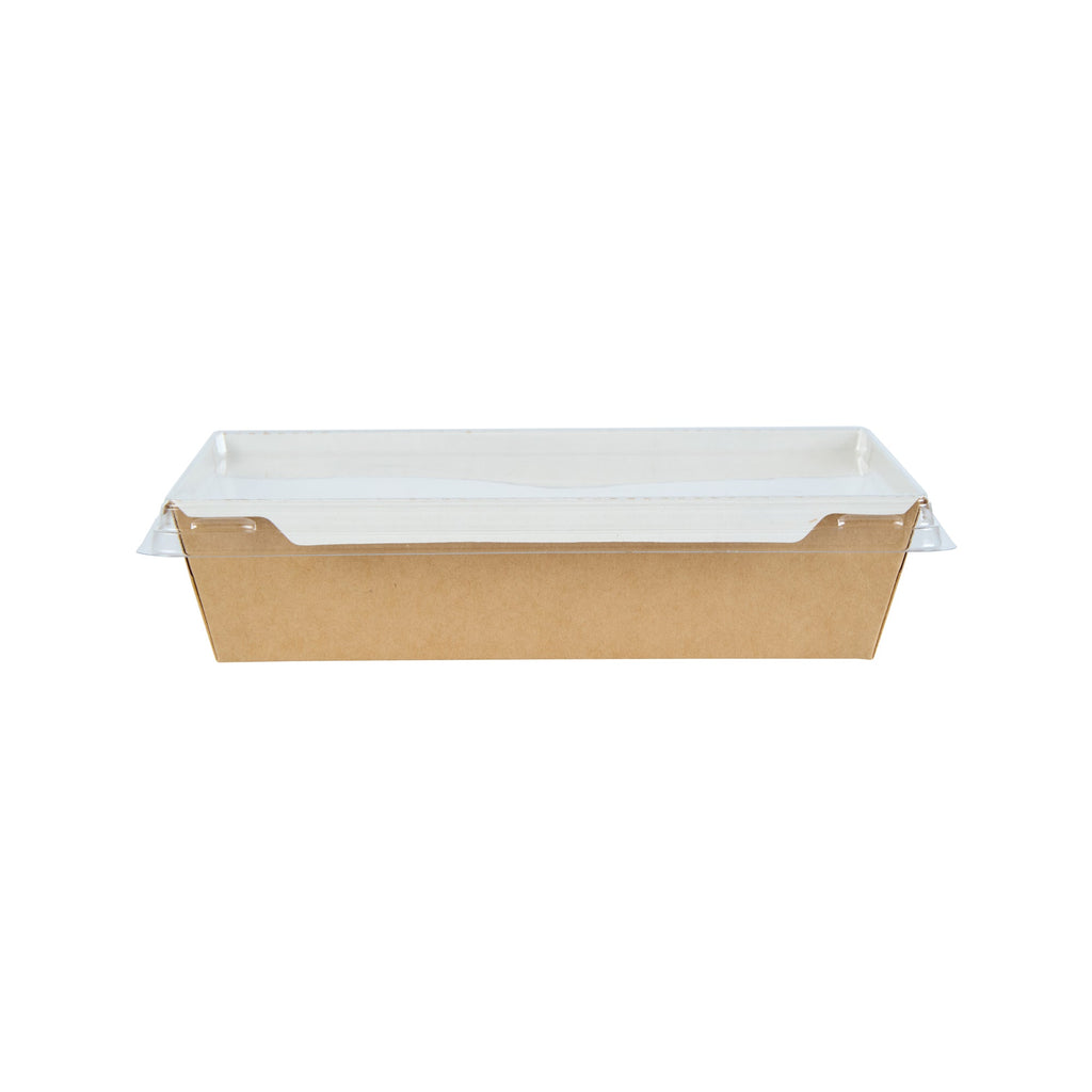 Cafe Vision Rectangle Clear Plastic Lid - Fits Medium Click Lock Container - 200 count box