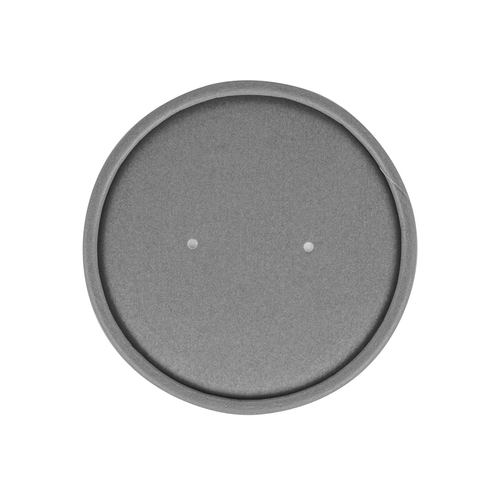 Bio Tek Round Gray Paper Soup Container Lid - Fits 12 oz - 200 count box