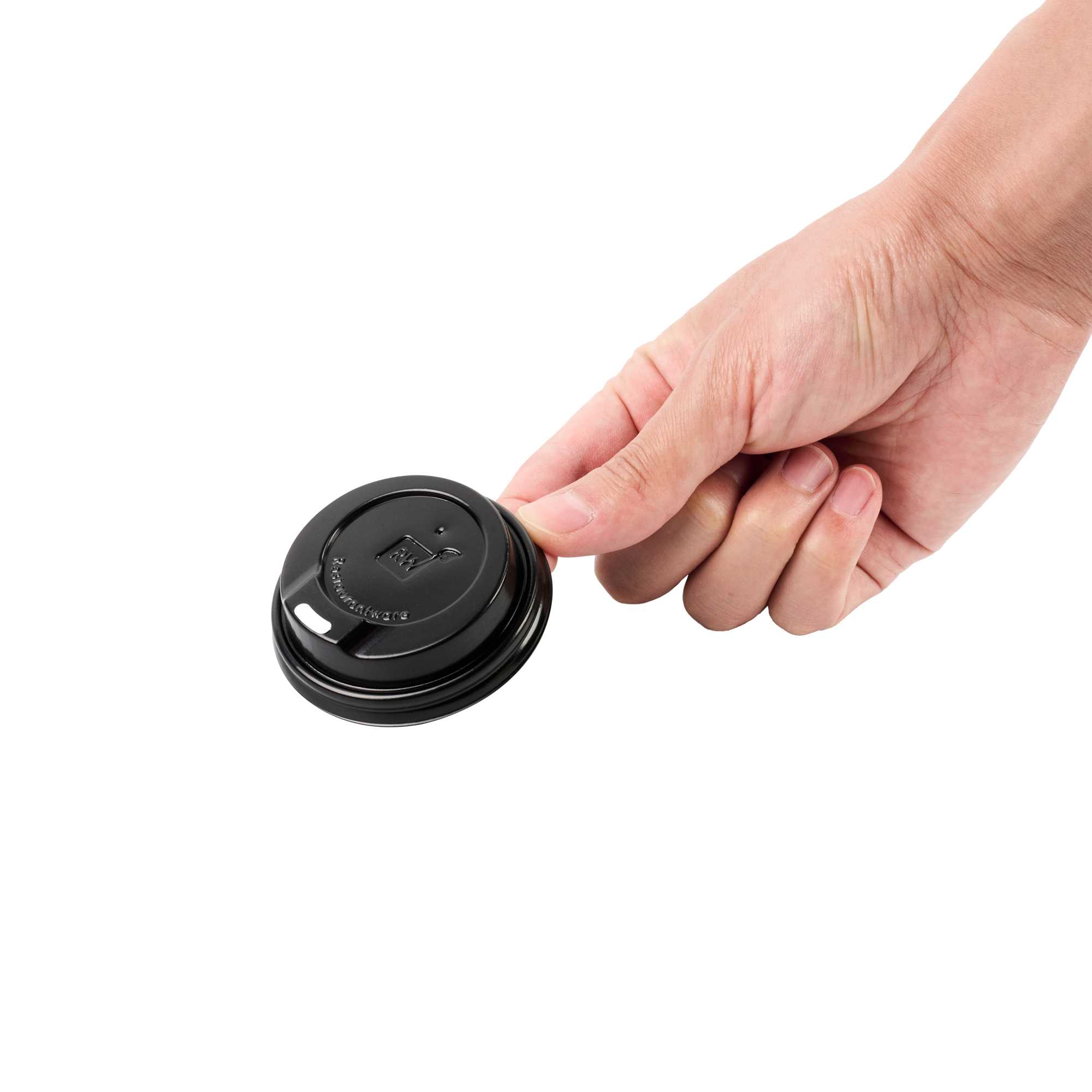 Restpresso Black Plastic Coffee Cup Lid - Fits 4 oz - 500 count box
