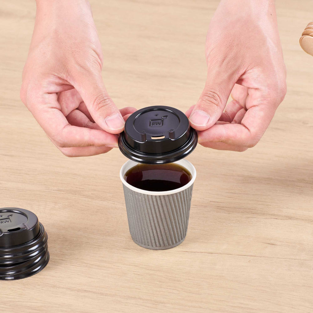 Restpresso Black Plastic Coffee Cup Lid - Fits 4 oz - 500 count box