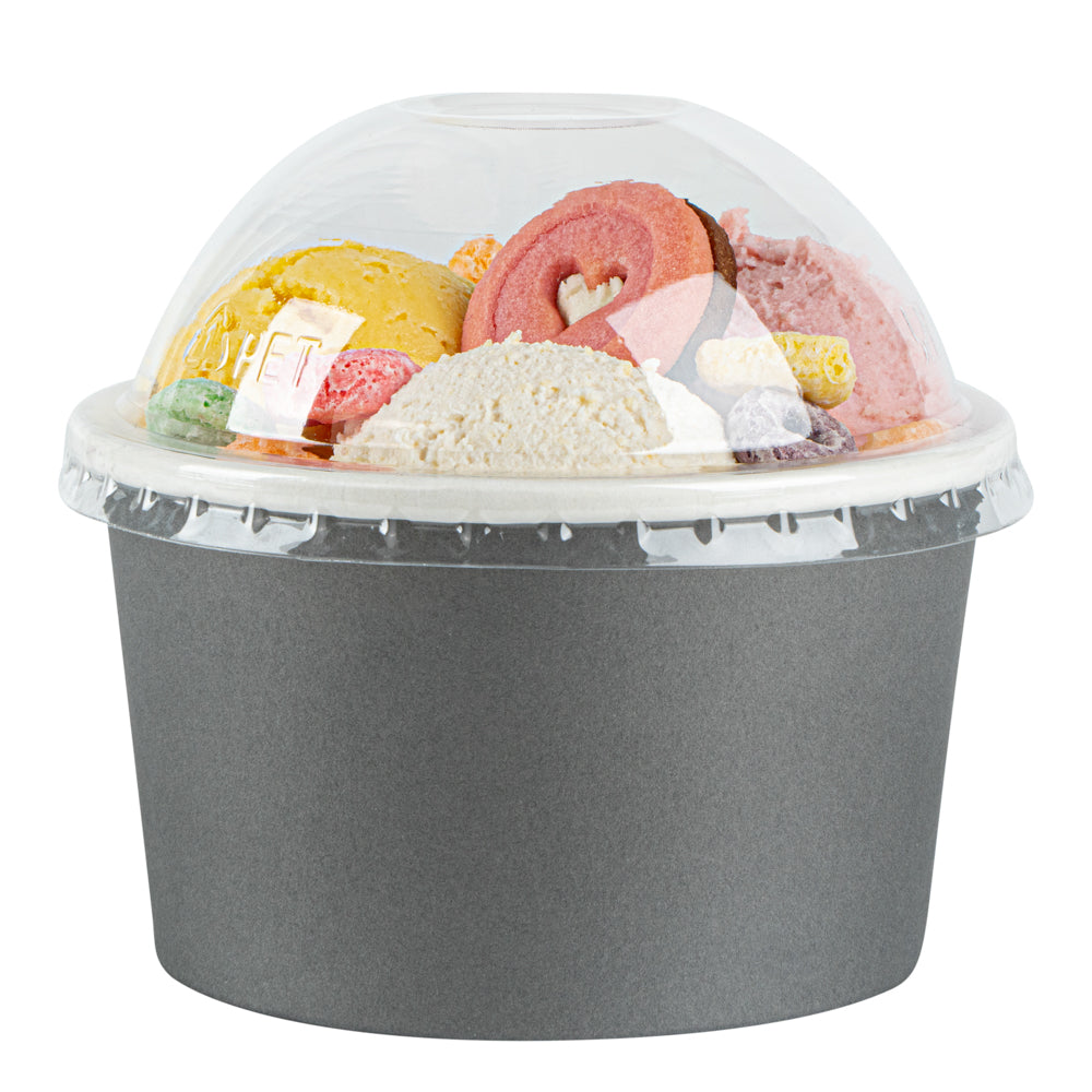 Coppetta Round Clear Plastic To Go Cup Dome Lid - Fits 12 oz - 200 count box