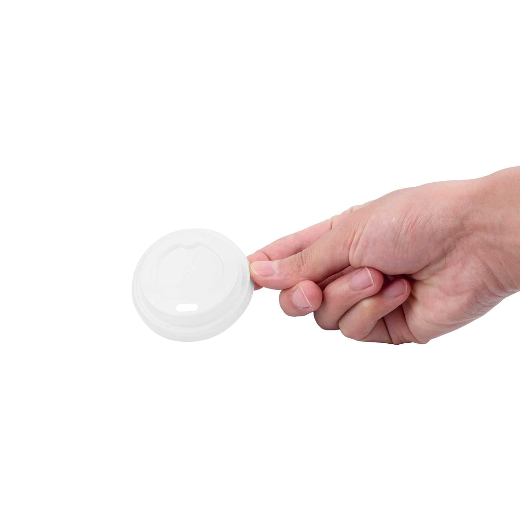Basic Nature White PLA Plastic Coffee Cup Lid - Fits 4 oz, Compostable - 500 count box