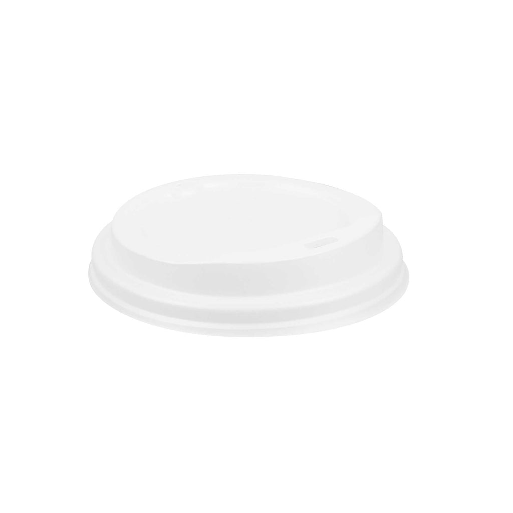 Basic Nature White PLA Plastic Coffee Cup Lid - Fits 8, 12, 16 and 20 oz, Compostable - 500 count box