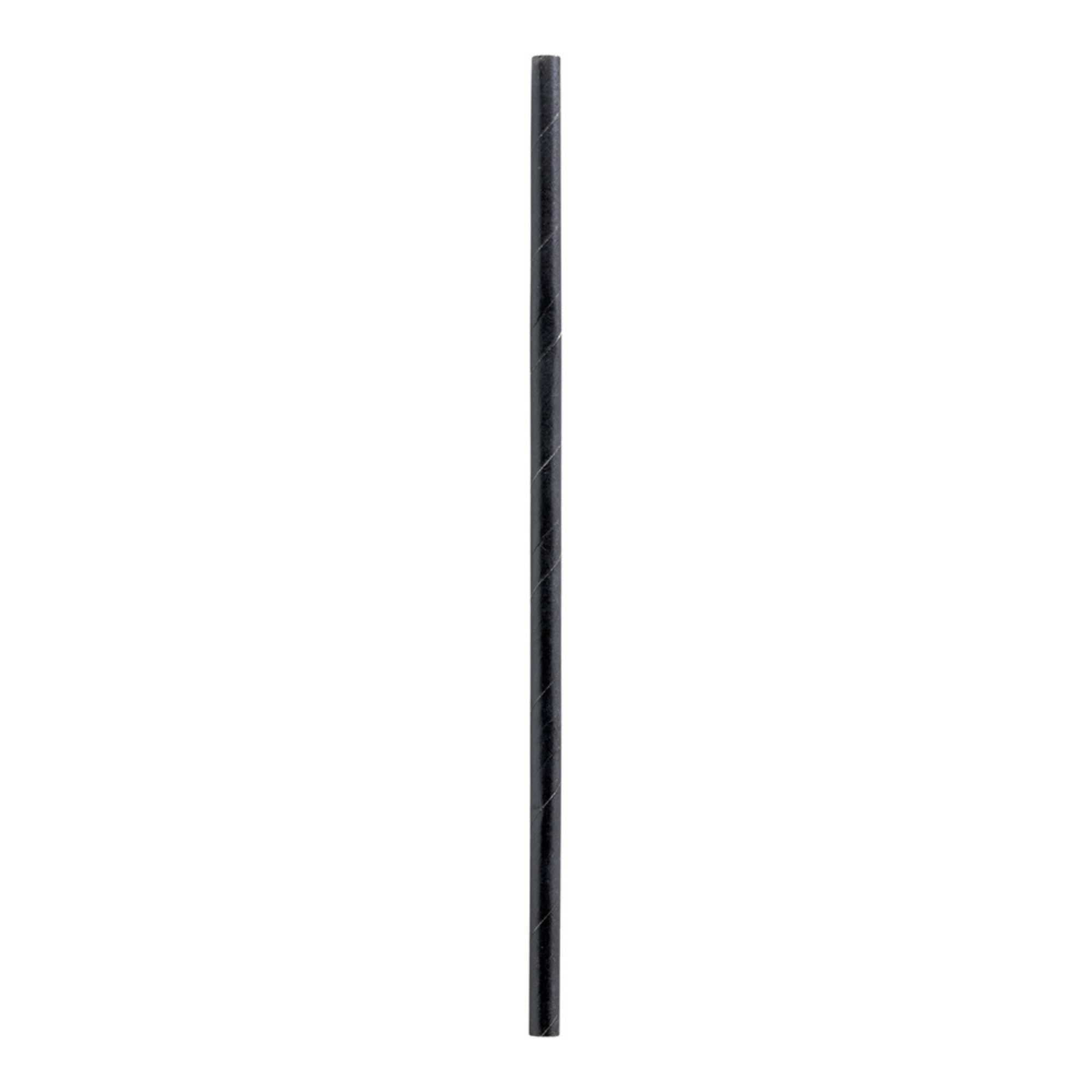 Bev Tek Black Paper Straw - Biodegradable, 6mm - 7 3/4" - 25 count x 4 boxes