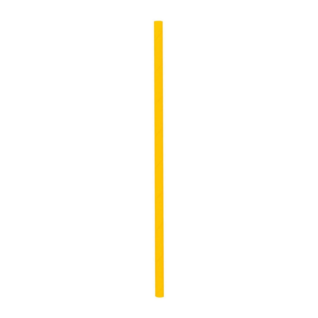 Bev Tek Orange Paper Straw - Biodegradable, 6mm - 7 3/4" - 100 count box