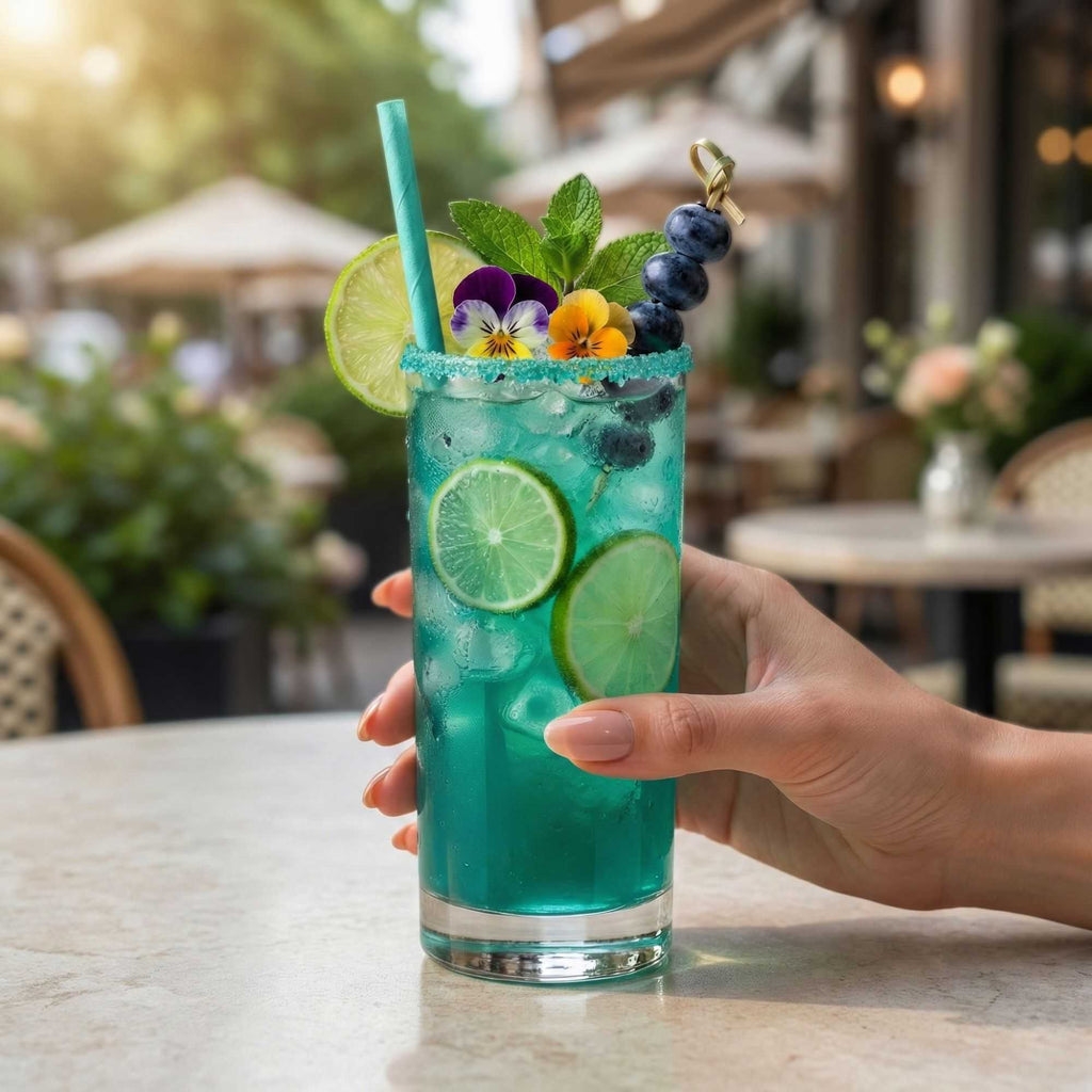Bev Tek Teal Paper Straw - Biodegradable, 6mm - 7 3/4" - 100 count box