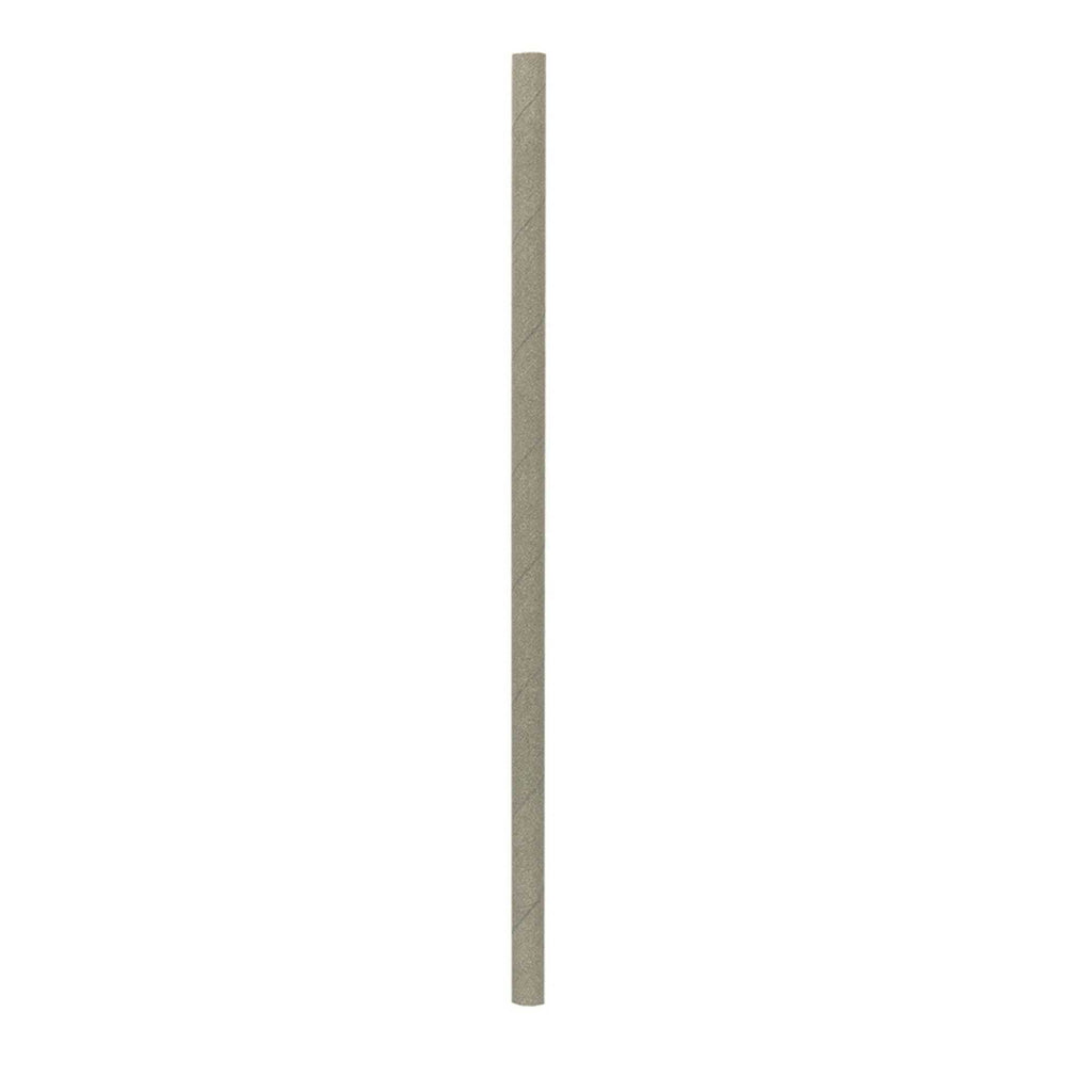Bev Tek Silver Paper Straw - Biodegradable, 6mm - 7 3/4" - 100 count box