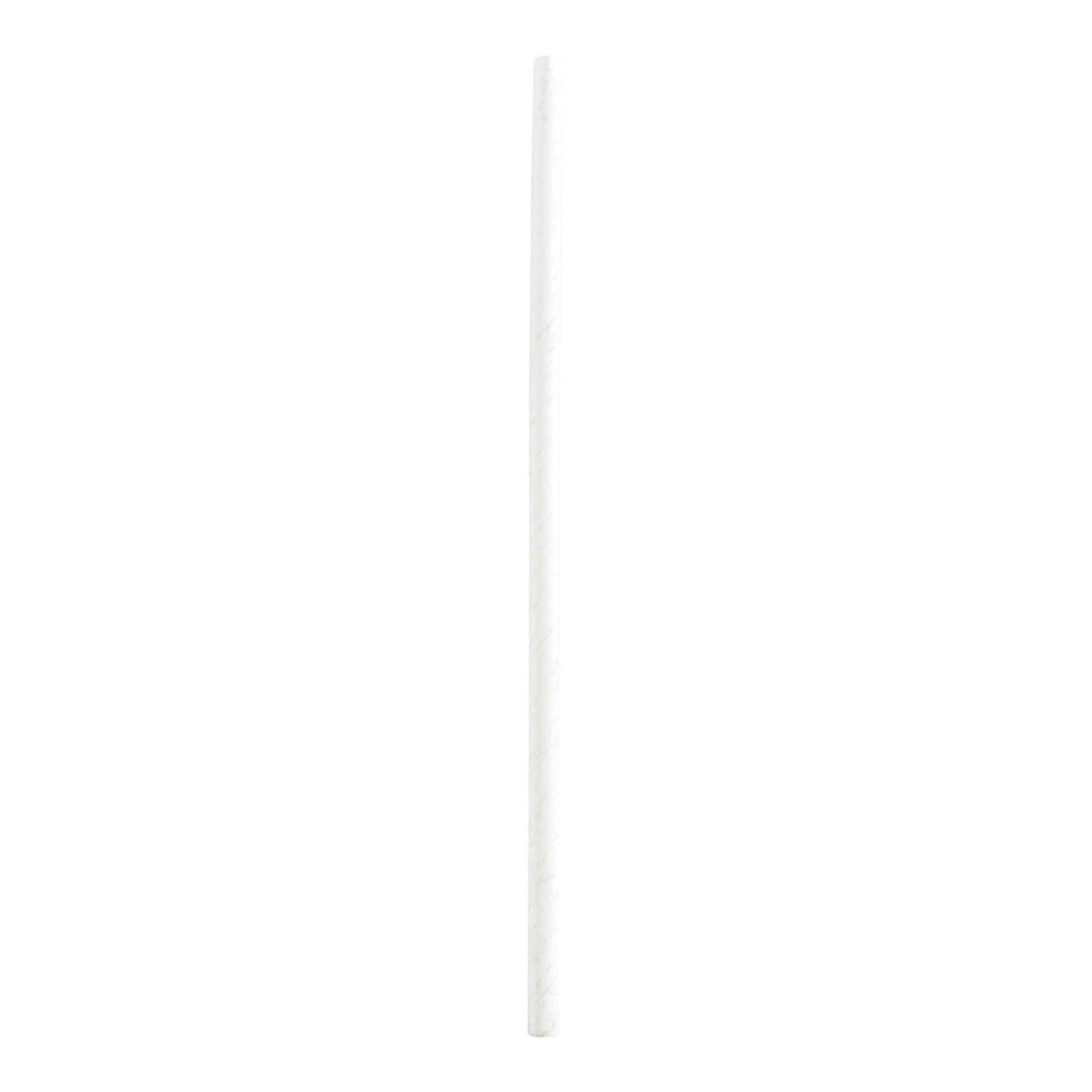 Bev Tek White Paper Straw - Biodegradable, 6mm - 7 3/4" - 25 count x 4 boxes