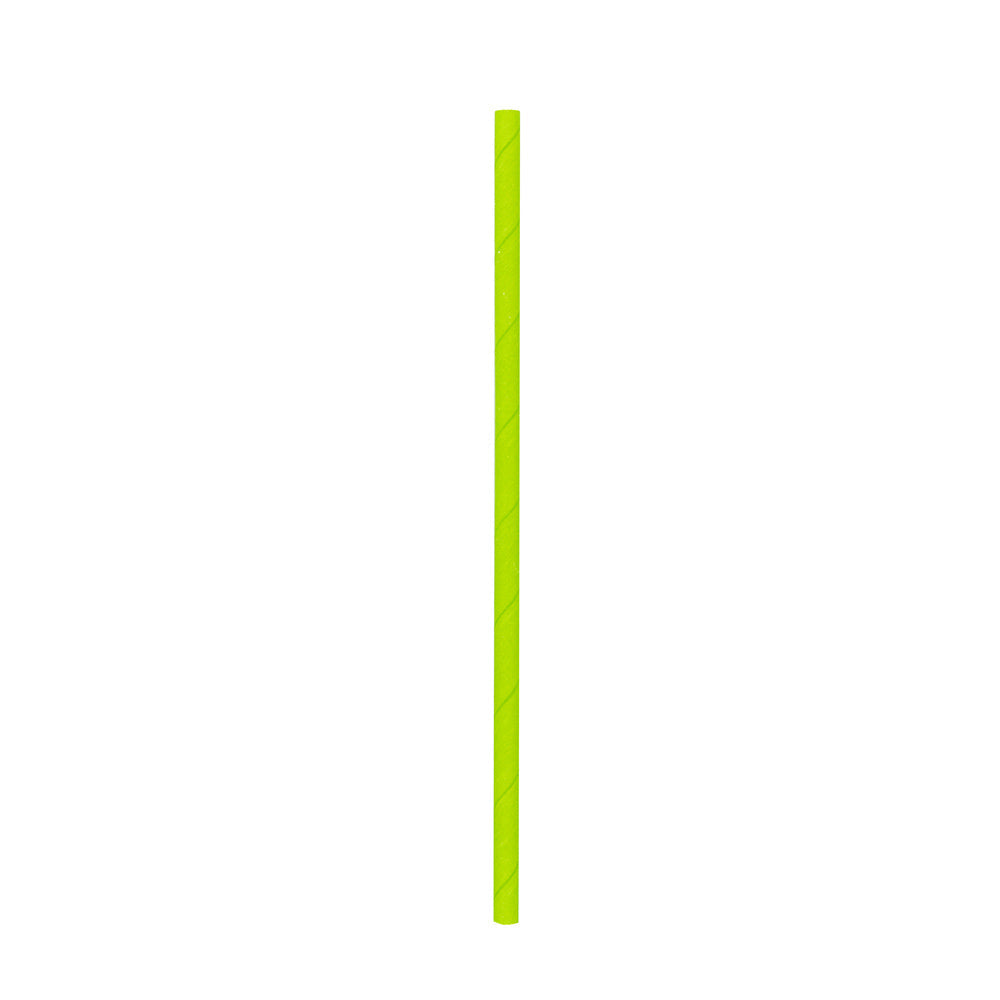 Bev Tek Lime Paper Straw - Biodegradable, 6mm - 7 3/4" - 100 count box