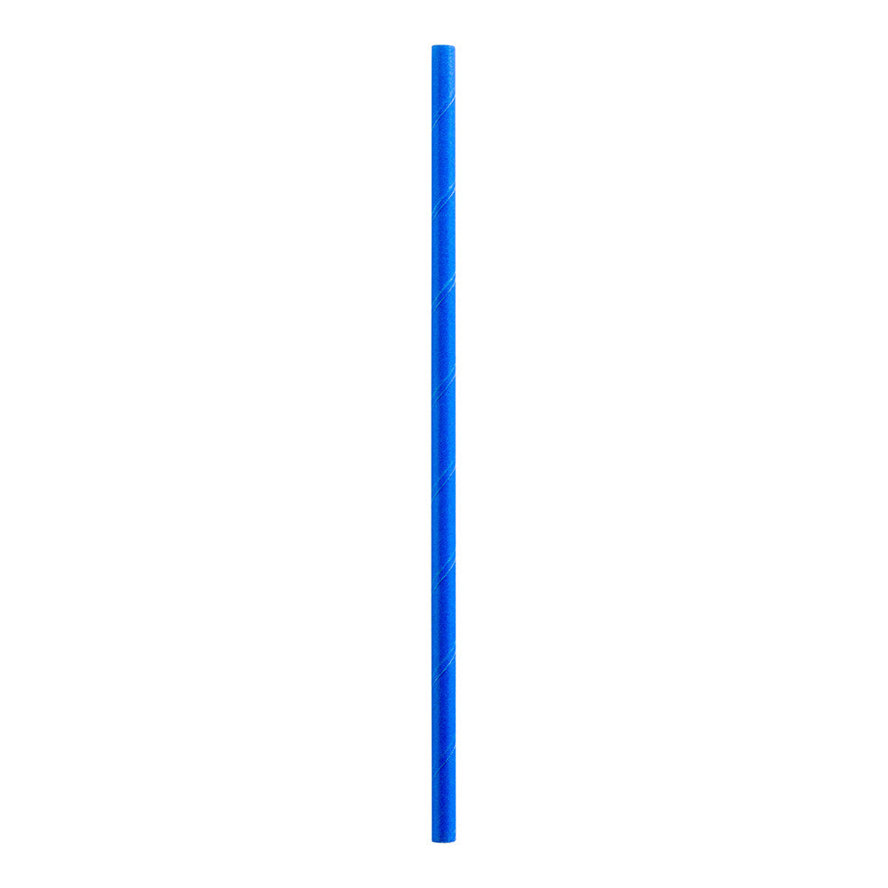 Bev Tek Blue Paper Straw - Biodegradable, 6mm - 7 3/4" - 100 count box