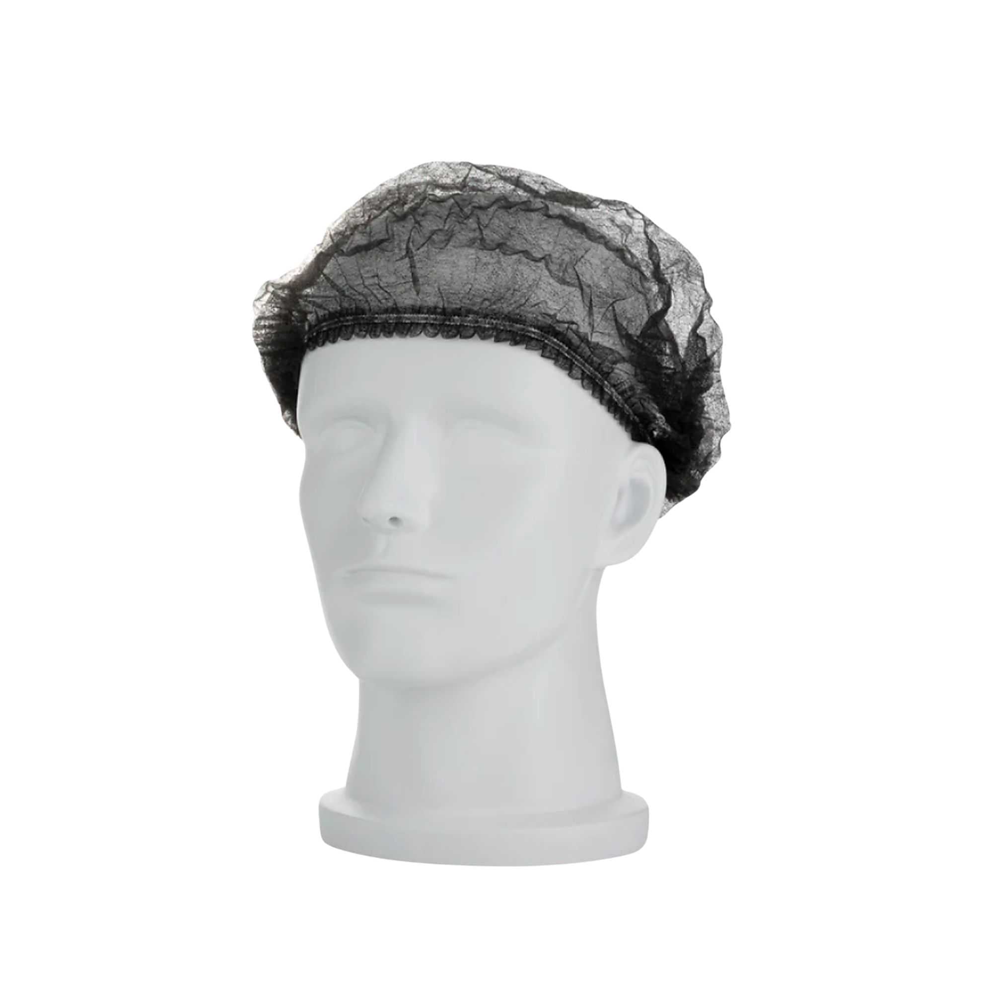 Clean Tek Professional Black Disposable Bouffant Cap Hair Net - 21" - 100 count box